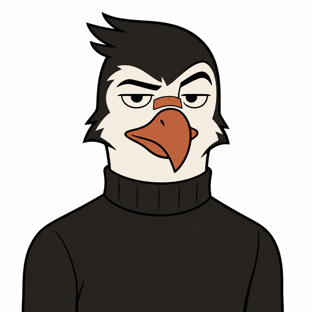 Bill — Beak's mascot. Suave. Deadpan. Wearing a nasal strip.